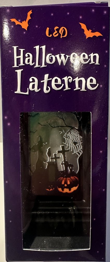 Halloween Lanterne LED sort m. Heks