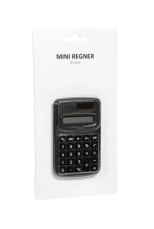 Lommeregner mini Sort 8 cifre