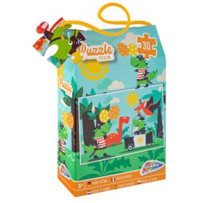 Puslespil m. 30 brikker Dinosaur 