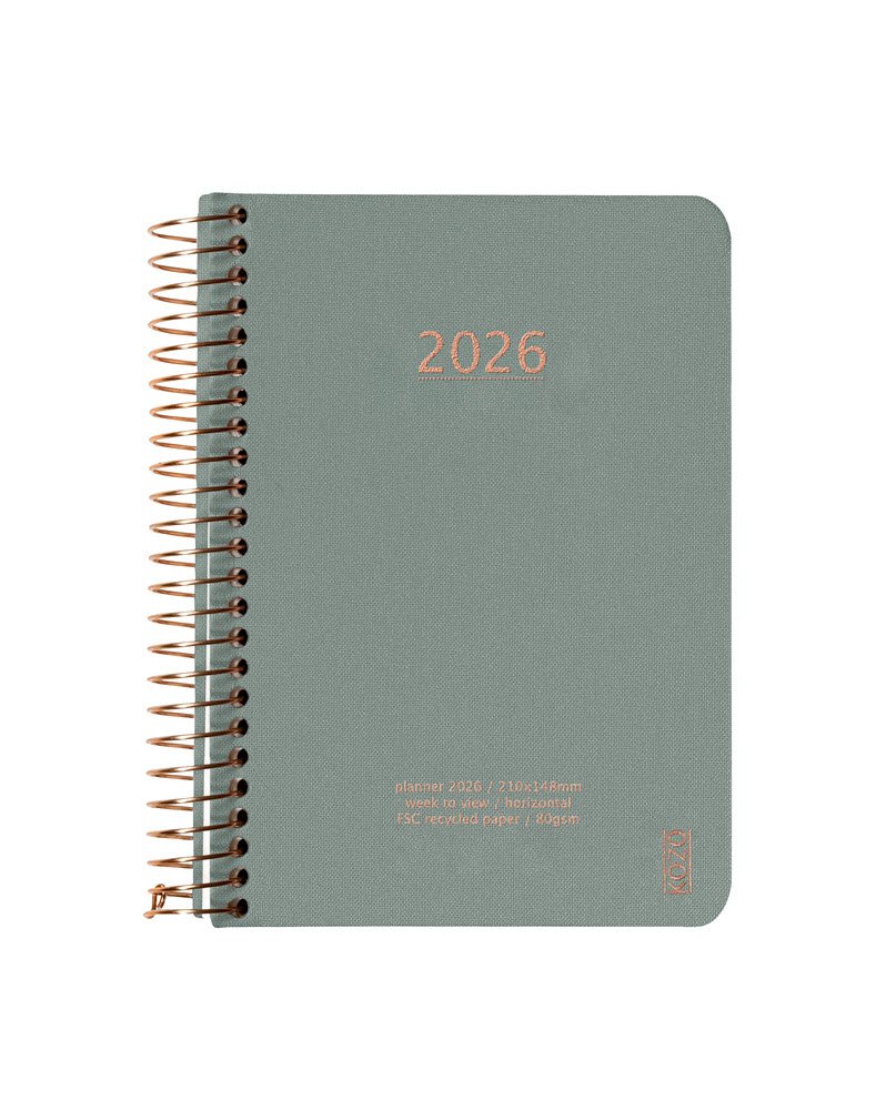 Kozo Kalender 2026 A6 uge pr. opslag Aloe Vera
