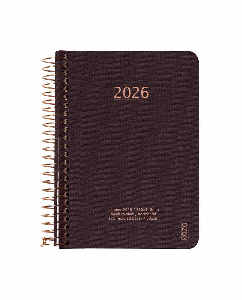 Kozo Kalender 2026 A6 uge pr. opslag Coffee