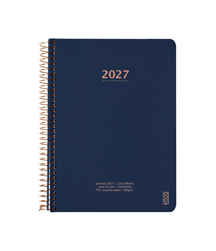Kozo Kalender 2027 A5 uge pr. opslag Navy Bl�