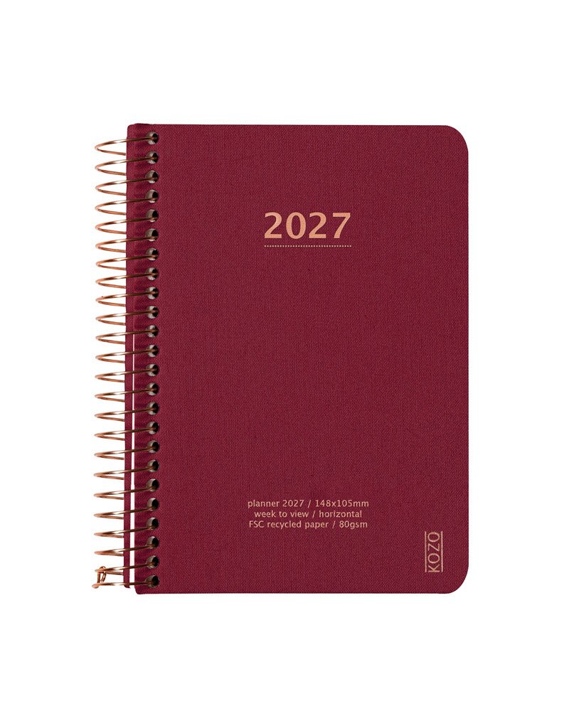 Kozo Kalender 2027 A6 uge pr. opslag Berry