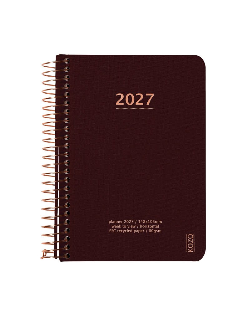 Kozo Kalender 2027 A6 uge pr. opslag Coffee