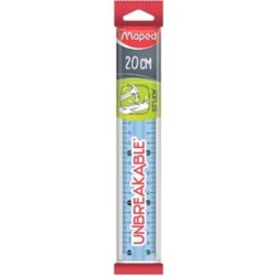 Maped Lineal Study 20cm Unbreakable Rd/Bl