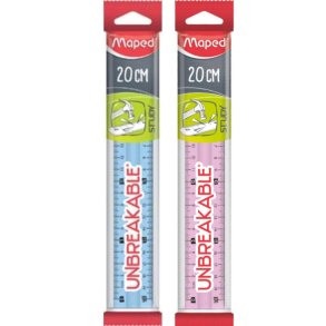 Maped Lineal Study 20cm Unbreakable Rd/Bl