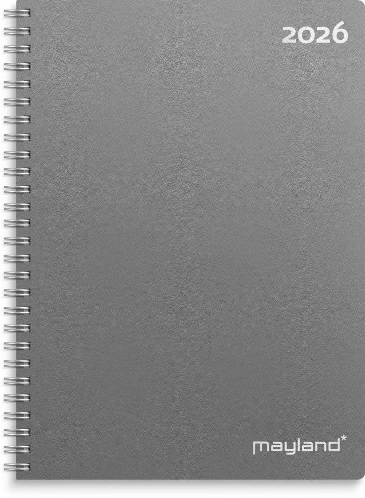 A5 ugekalender hjformat mrkegr PP-plast 2026
