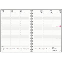 A5 ugekalender hjformat mrkegr PP-plast 2026