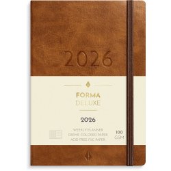 A6 Forma Deluxe ugekalender tvrf. brun kunstskind 2026