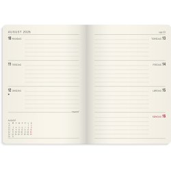 A6 Forma Deluxe ugekalender tvrf. sort kunstskind 2026