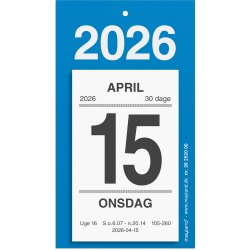 Afrivningskalender m/bagsidetekst 2026