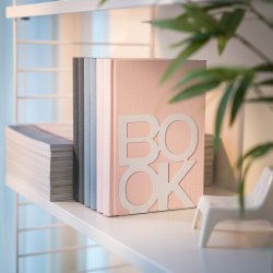 Bogsttte metal hvid Book 2-pack