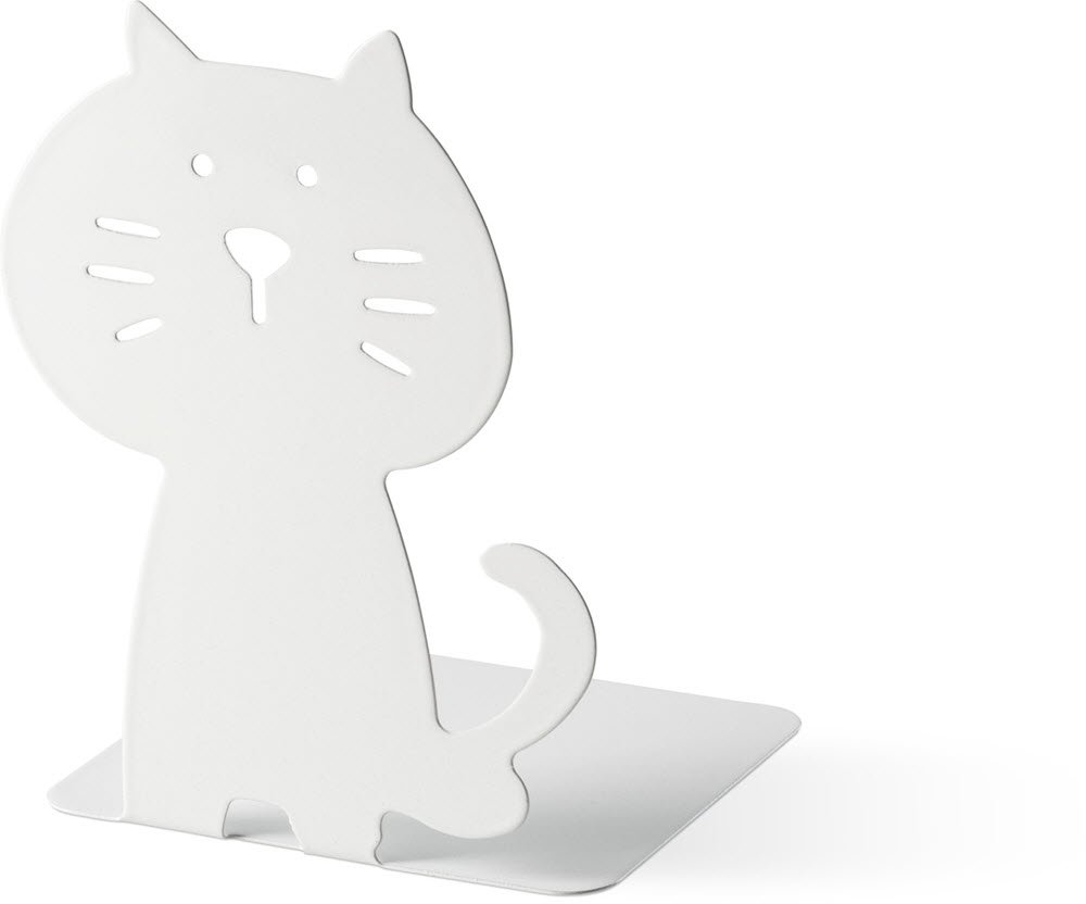 Bogsttte metal hvid kat 2-pack