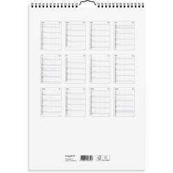 Familiekalender Black and white 3 kol. 2026