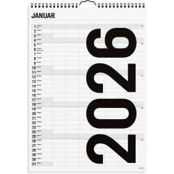 Familiekalender Black and white 7 kol. 2026