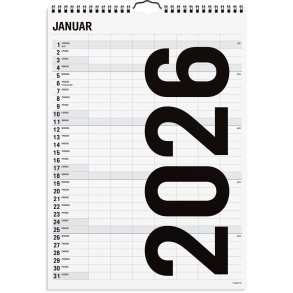 Familiekalender Black and white 7 kol. 2026