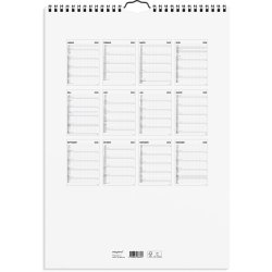 Familiekalender Black and white 7 kol. 2026