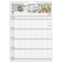 Familiekalender Otto Dickmeiss &amp; Lilja Scherfig 6 kol. A3 2027