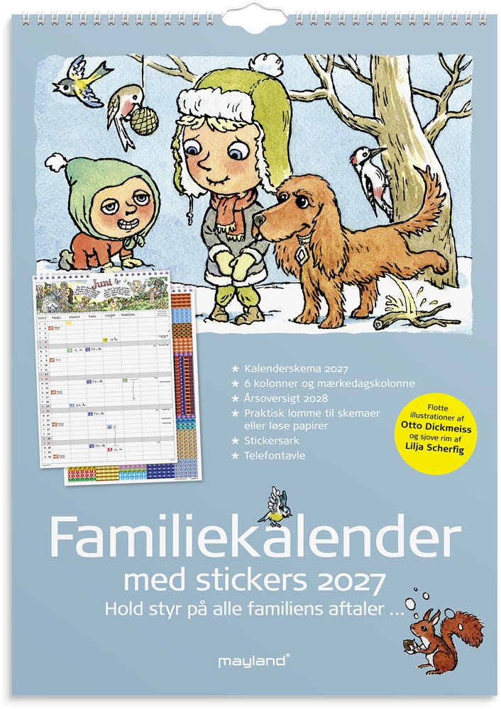 Familiekalender Otto Dickmeiss &amp; Lilja Scherfig 6 kol. A3 2027