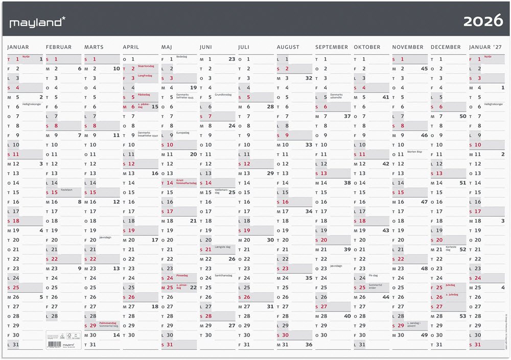 Kmpekalender Moderne 1x13 mdr. papir rr 2026