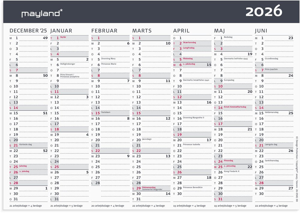 Kontor-bordkalender Moderne A5 2026