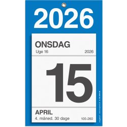 Kontorafrivningskalender m/bagsidetekst 2026