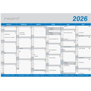 Kontorkalender Klassisk A5 2026