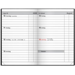 Lommekalender uge sort kunstskind indbundet 2026