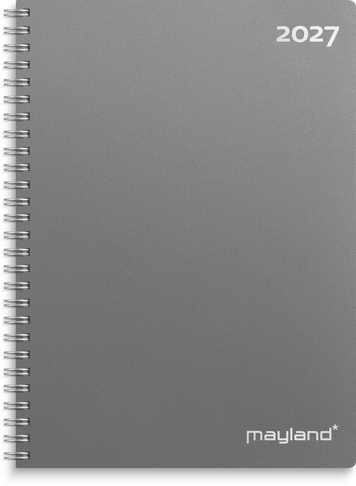 Mayland 2027 A5 ugekalender h�jformat M�rkegr� plast