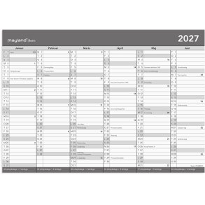 Mayland 2027 Basic Kontorkalender A4