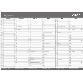 Mayland 2027 Basic kontorkalender m. whiteboard funktion A2
