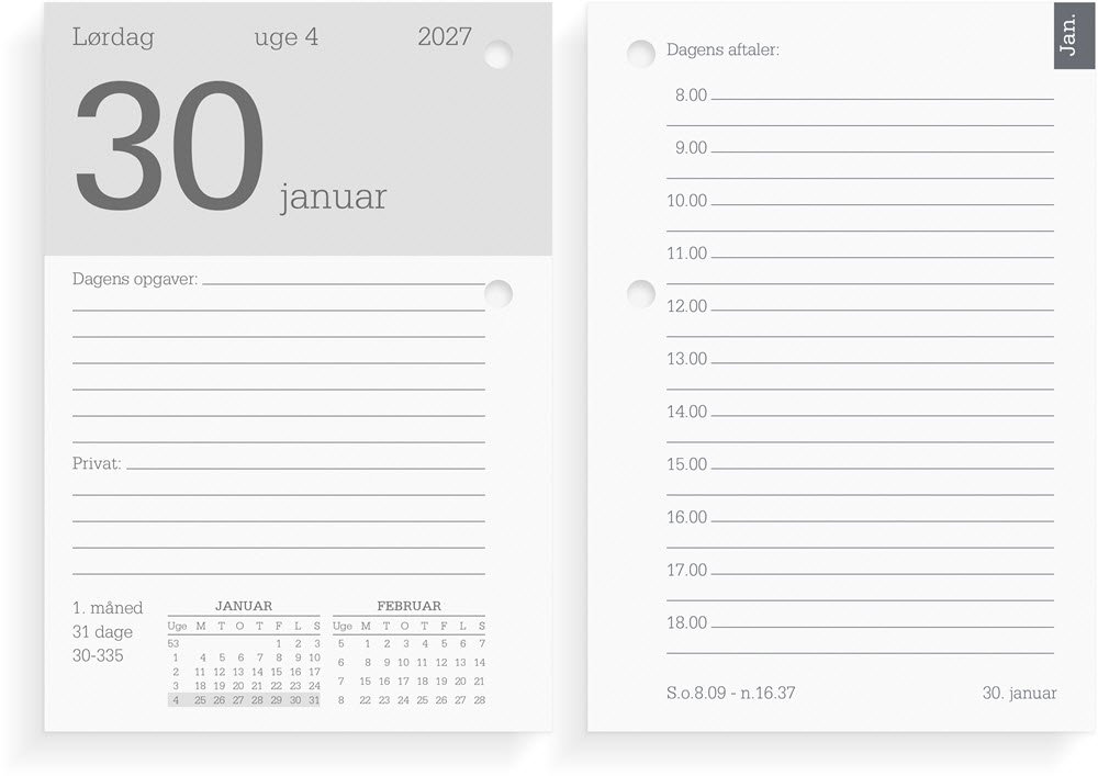 Mayland 2027 Blokkalender Refil
