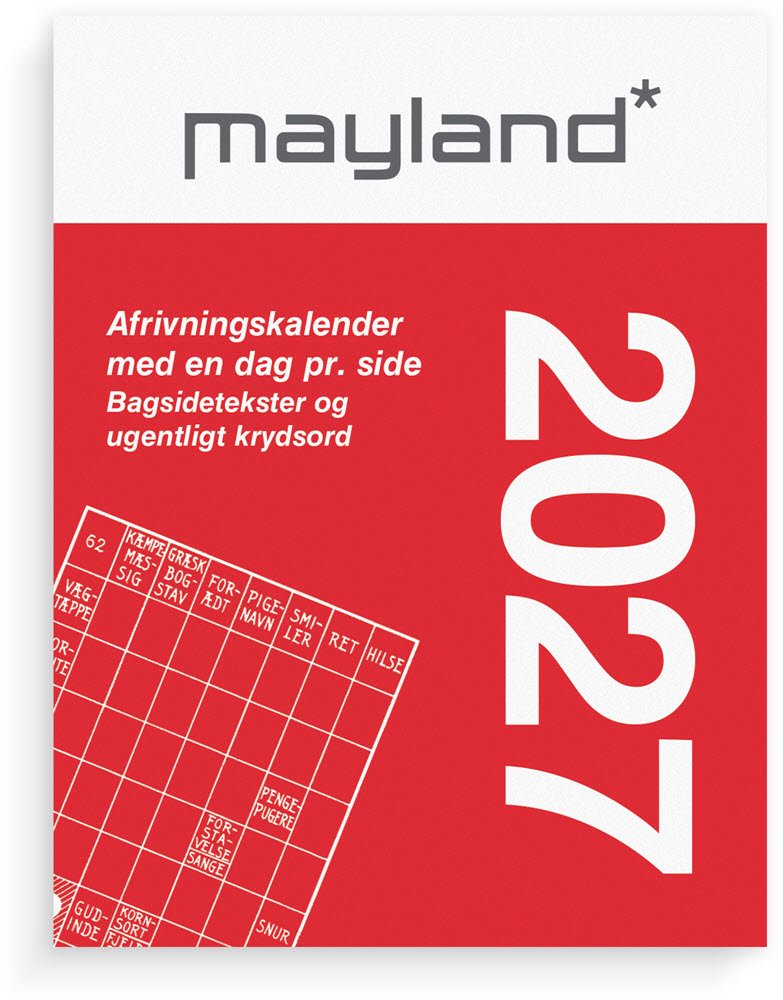 Mayland 2027 Broderikalender m. split og bagside tekst 