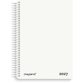 Mayland 2027 Dagkalender spiral hvid  pp-plast