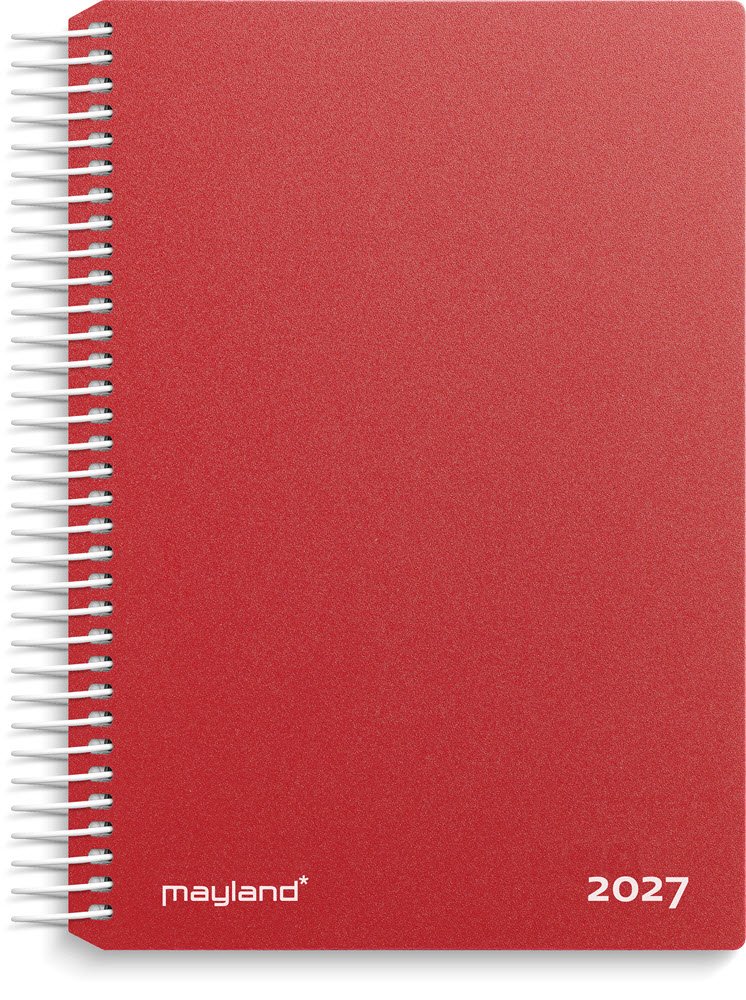 Mayland 2027 Dagkalender spiral r�d pp-plast