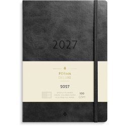 Mayland 2027 Forma Deluxe A5 Ugekalender tv�rformat sort kunstskind