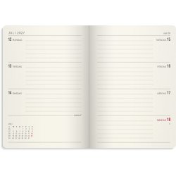Mayland 2027 Forma Deluxe A6 Ugekalender tv�rformat brun kunstskind