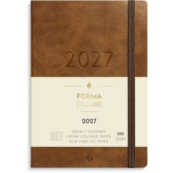 Mayland 2027 Forma Deluxe A6 Ugekalender tv�rformat brun kunstskind