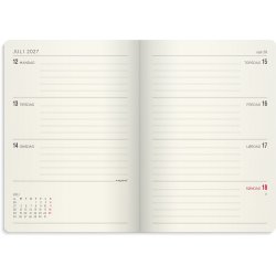 Mayland 2027 Forma Deluxe A6 Ugekalender tv�rformat sort kunstskind