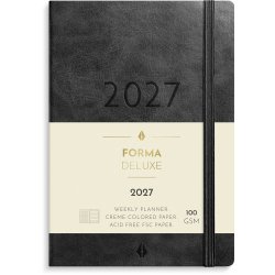 Mayland 2027 Forma Deluxe A6 Ugekalender tv�rformat sort kunstskind