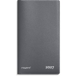 Mayland 2027 Index Planner m�nedskalender m�rkegr� pp-plast