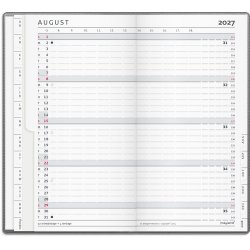 Mayland 2027 Index Planner m�nedskalender m�rkegr� pp-plast