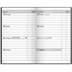 Mayland 2027 Lommekalender uge sort kunstskind indbundet
