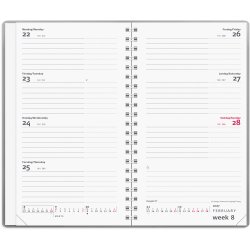 Mayland 2027 Week Planner International Tv�rformat s�lv vinyl