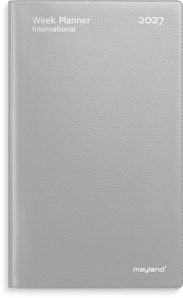 Mayland 2027 Week Planner International Tv�rformat s�lv vinyl