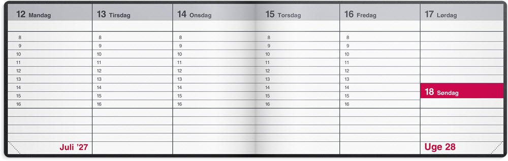 Mayland 2027 mini Bordkalender sort vinyl