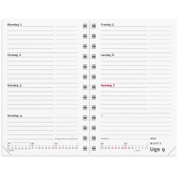 Mayland 2027 mini Planner ugekalender sort vinyl