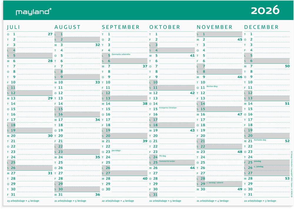 Mayland Studie 26/27 Kartonkalender A4