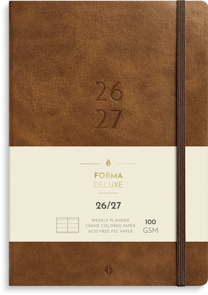 Mayland Studie 26/27 Ugekalender Tv�r A5 Forma Deluxe Brun Kunstskind