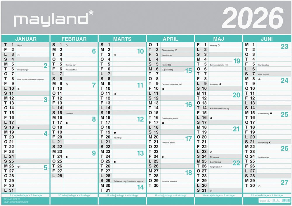 Mayland studie 25/26 Kmpekalender 2 x6 mdr.